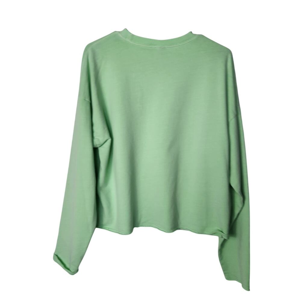 Wild Fable Lime Green Long Sleeve Pullover Crewneck Oversized Sweatshirt Size XS - Picture 1 of 5